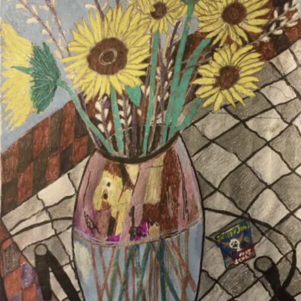 #18, “Sunflowers on the Glass Table”