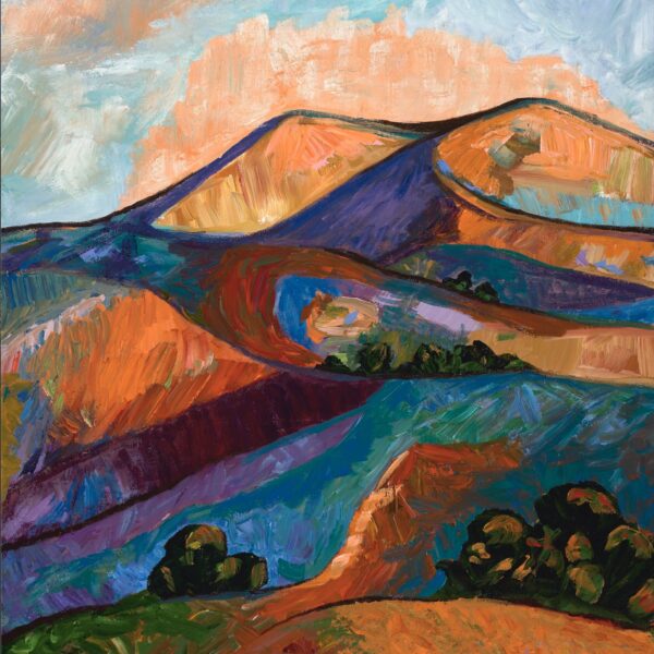 California Mountains With Poppies