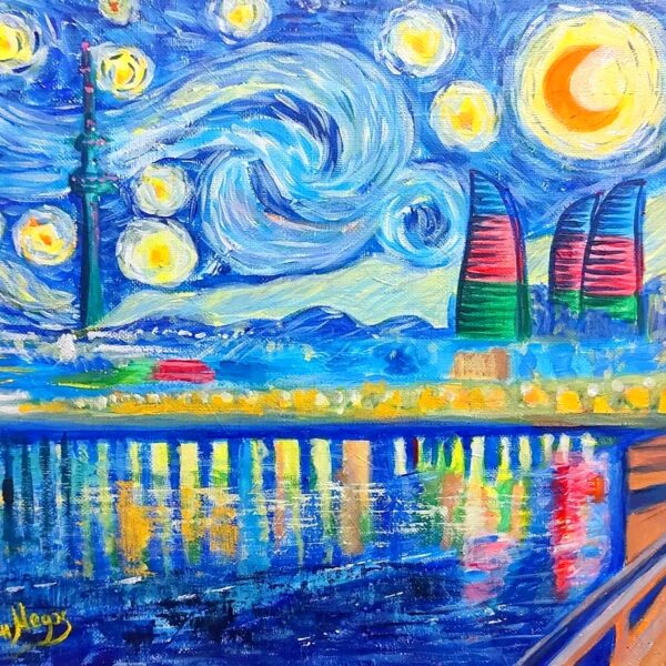 Baku Bay Through Van Gogh’s Eyes